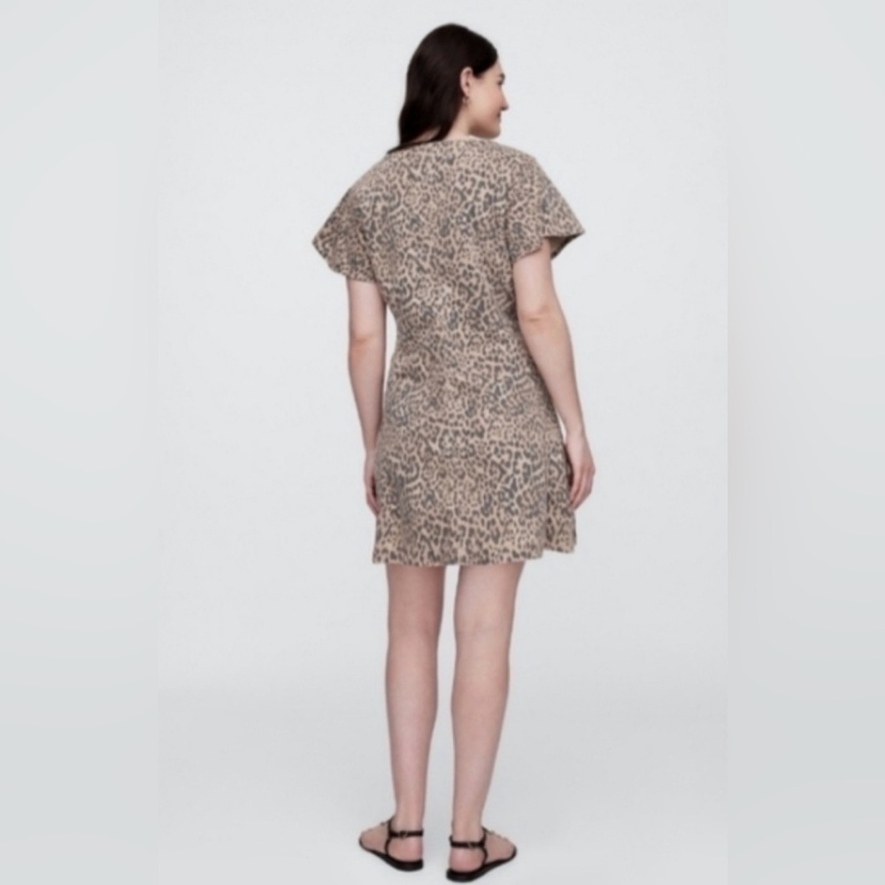 Gap Leopard Print Flutter Sleeves Boho Button-Fro… - image 5